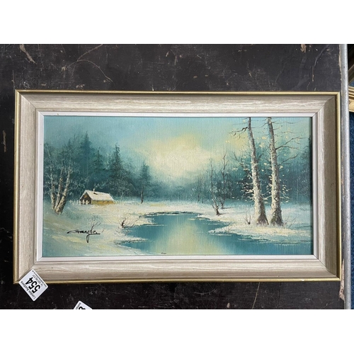 950 - Forest Scene Oil on Canvas Signed Granger 48cm x 30cm