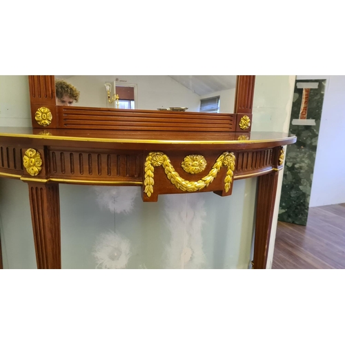 188 - French Style Half Moon Hall Stand with Matching Mirror