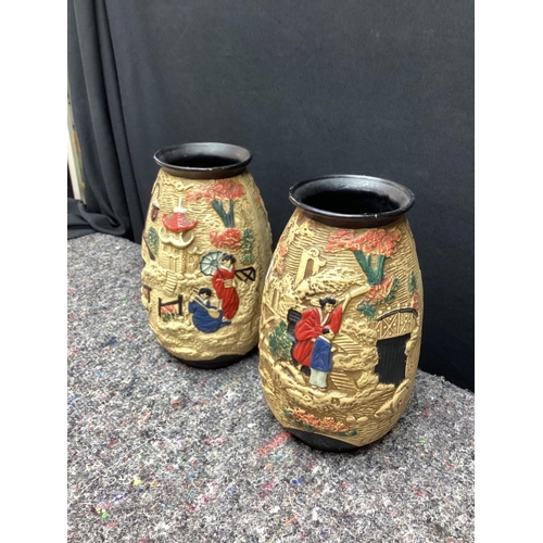 191 - Pair of Cyples Old Pottery Vases 11