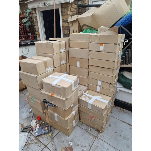 956 - Huge Joblot of New and Boxed Glass Vases by Sandra Rich-16 Boxes of Small, 17 Boxes of Medium Size, ... 