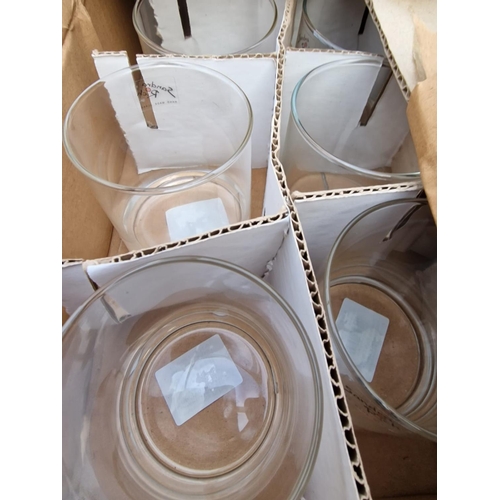 956 - Huge Joblot of New and Boxed Glass Vases by Sandra Rich-16 Boxes of Small, 17 Boxes of Medium Size, ... 