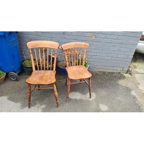 958 - Pair of Elm Kitchen Chairs