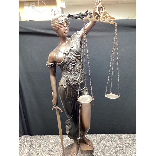 286 - Justice by Giuseppe Armani Bronze Figurine on Marble Base 90cm Tall