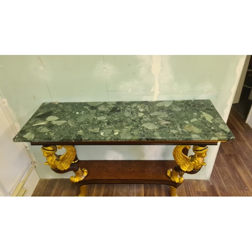 284 - Italian Style Marble Top Console Table (124cm W 45cm D 90cm T)