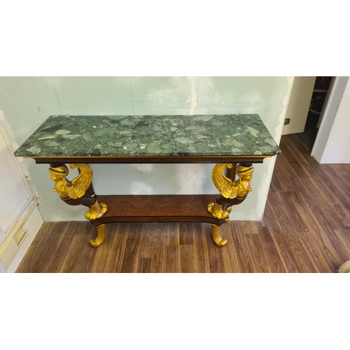 284 - Italian Style Marble Top Console Table (124cm W 45cm D 90cm T)