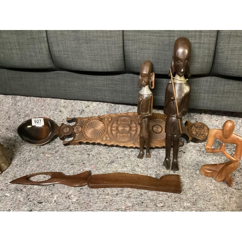 927 - Collection of Carved Wooden Tribal Items