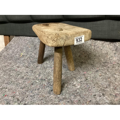 932 - Antique Rustic Milking Stool