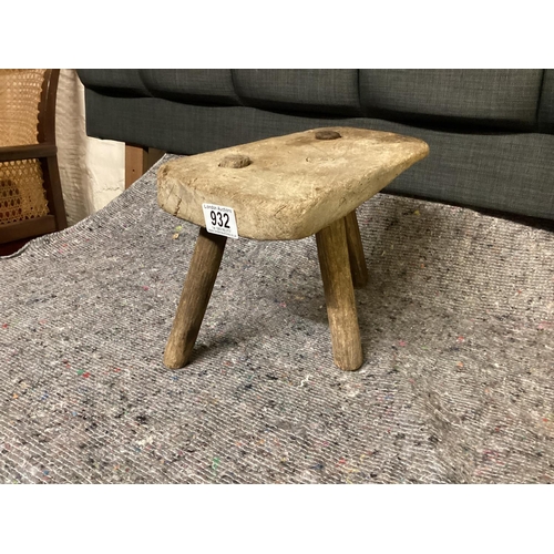 932 - Antique Rustic Milking Stool