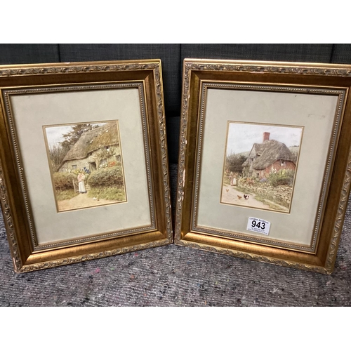 943 - Pair of Framed Early 20th Century Helen Allingham Prints