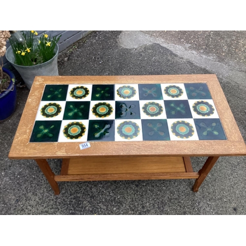 954 - Mid Century Tile Top Teak Coffee Table