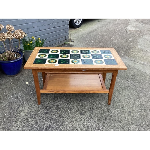 954 - Mid Century Tile Top Teak Coffee Table