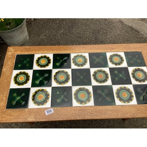 954 - Mid Century Tile Top Teak Coffee Table