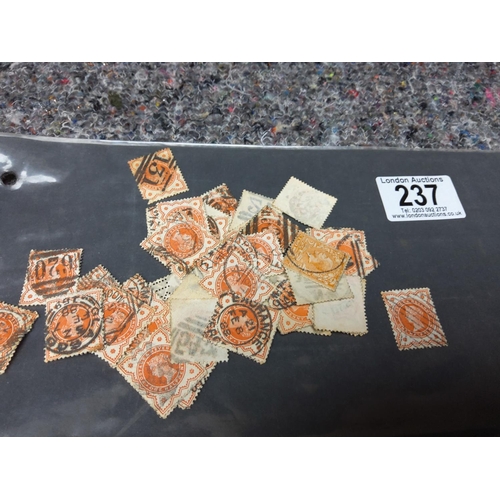 237 - Queen Victoria 1/2 Penny Orange Stamp Collections