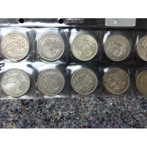 242 - Lot of 10 Southern Rhodesian Half Crown Coins- (1932x2, 1935, 1936, 1937, 1938, 1940x2, 1942, 1944. ... 