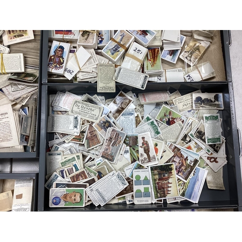 963 - A Filing Cabinet Containing a Huge Single Owner Collection of Cigarette Cards-100s of Complete Sets ... 