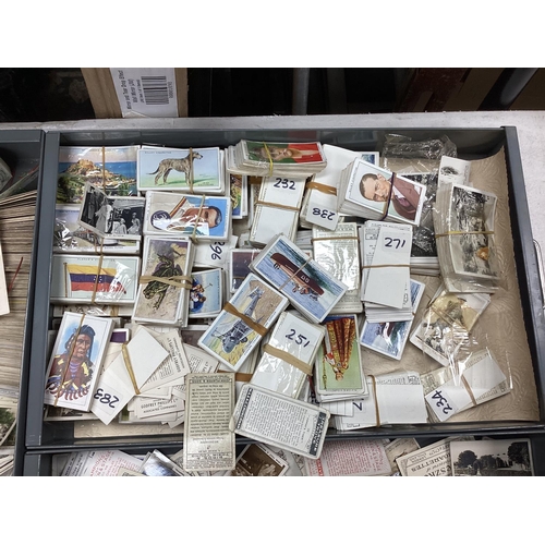 963 - A Filing Cabinet Containing a Huge Single Owner Collection of Cigarette Cards-100s of Complete Sets ... 