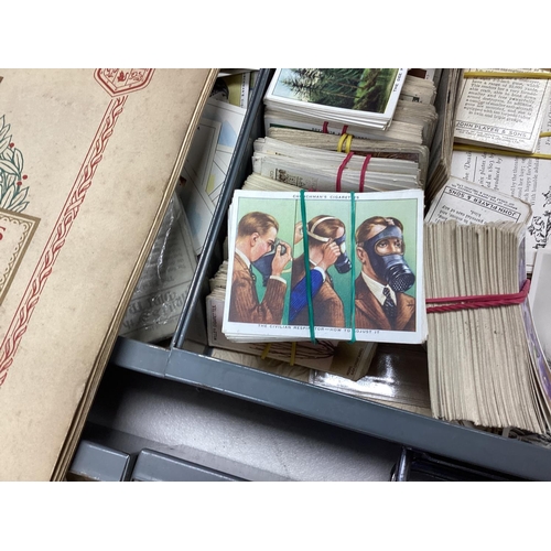 963 - A Filing Cabinet Containing a Huge Single Owner Collection of Cigarette Cards-100s of Complete Sets ... 