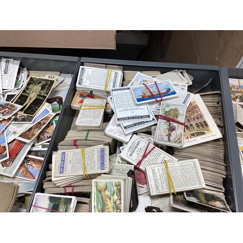 963 - A Filing Cabinet Containing a Huge Single Owner Collection of Cigarette Cards-100s of Complete Sets ... 