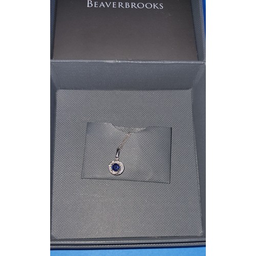 20 - 9k White Gold Necklace and Pendant with 0.07ct stone