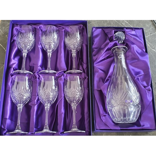 37 - Edinburgh Crystal Decanter & Glasses - Boxed