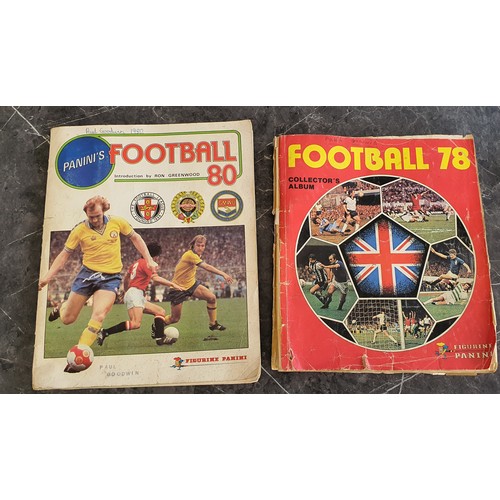 55 - 2x Vintage Football Sticker Albums - 1978 and 1980 - Panini - Both appear 100% complete