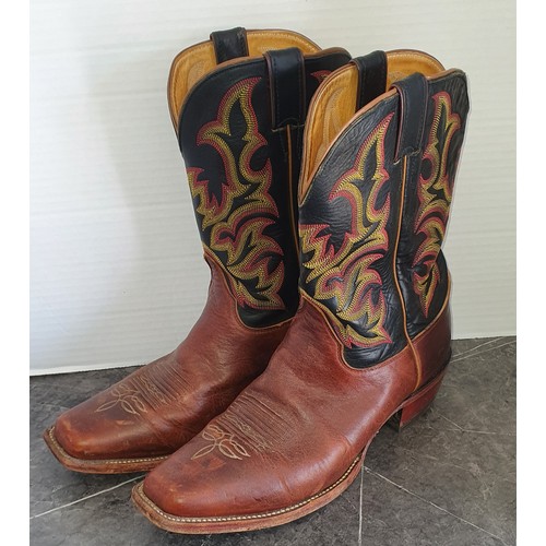 13 - Pair of unusual vintage cowboy style boots - Size 11 - 12