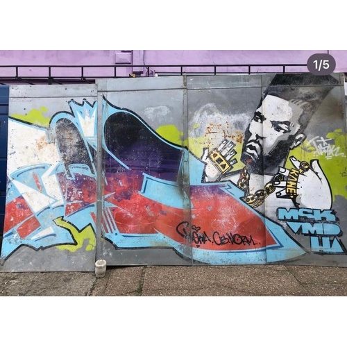 35 - A Huge Piece of Street Art by Members of the MSK Graffiti Group. Consists of 4 Metal Panels totallin... 