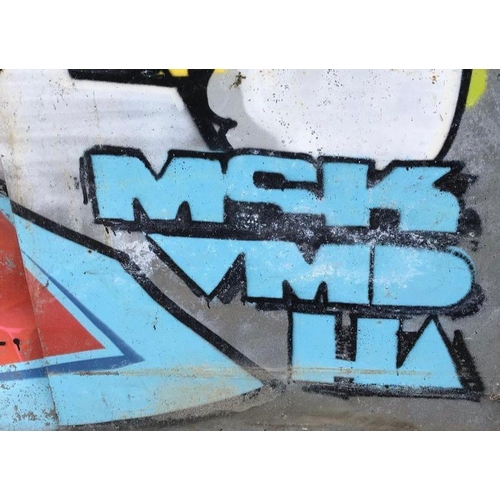 35 - A Huge Piece of Street Art by Members of the MSK Graffiti Group. Consists of 4 Metal Panels totallin... 