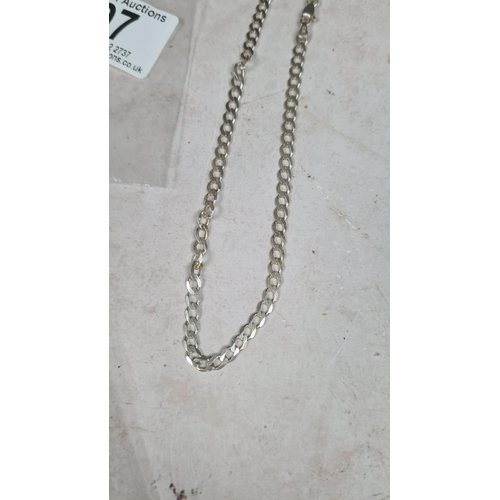 97 - Hallmarked Silver Locket on a Silver Chain (20g)