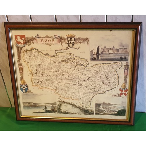 32 - Framed & Glazed old Map of Kent