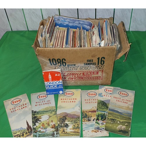 14 - Box of good qty of Road maps, Ordnance Survey maps etc