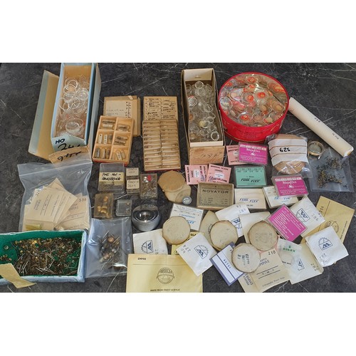 52 - Selection of vintage watch parts and spares - Very large qty of individual pieces etc.