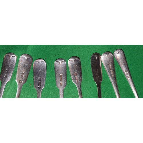 17 - Set of various Hallmarked Silver tea spoons