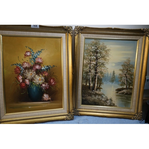 122 - Set of 3 Vintage M & S Oil Paintings