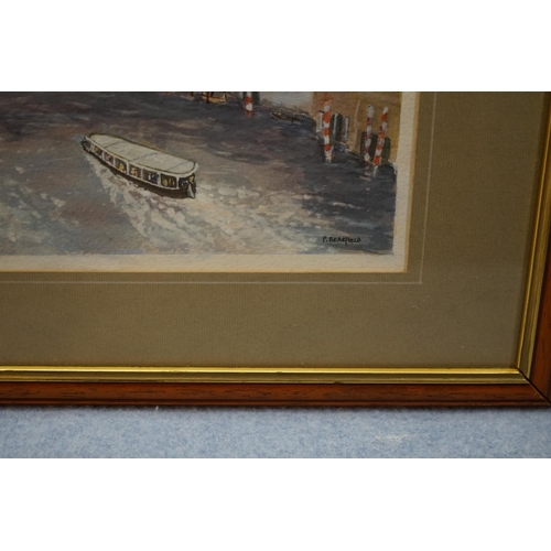 82 - Framed Watercolor of Santa Maria Venice by Pat Bearfield