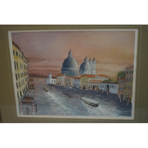 82 - Framed Watercolor of Santa Maria Venice by Pat Bearfield