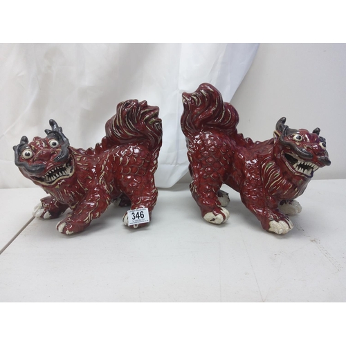 346 - Pair of Decorative Chinese Foo Dogs