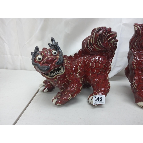 346 - Pair of Decorative Chinese Foo Dogs