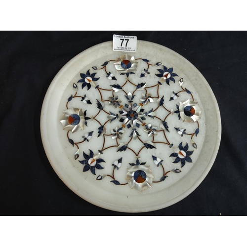 77 - Indian Inlaid Marble Plate