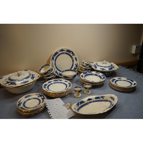 204 - Large Royal Cauldon Blue Dragon Dinner Service