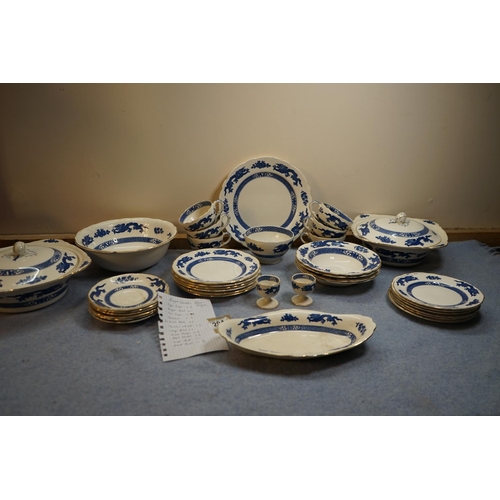 204 - Large Royal Cauldon Blue Dragon Dinner Service