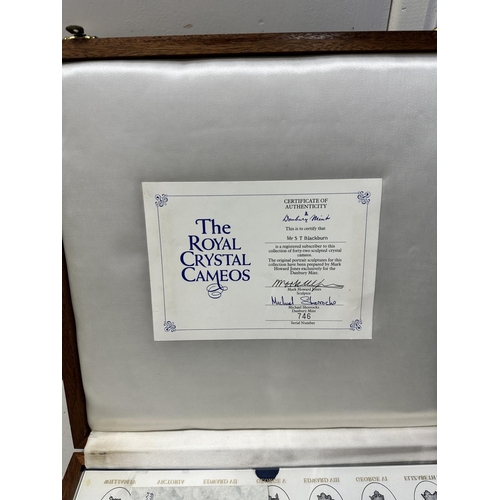 348 - Danbury Mint-Royal Crystal Cameos-Collection of 42 Kings and Queens Crystal Cameos  with Certificate... 