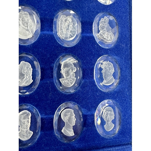 348 - Danbury Mint-Royal Crystal Cameos-Collection of 42 Kings and Queens Crystal Cameos  with Certificate... 