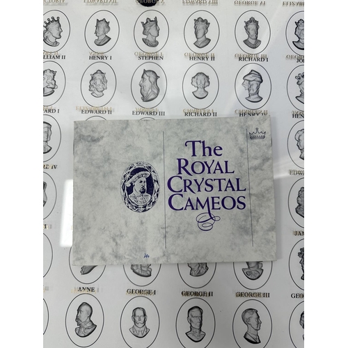 348 - Danbury Mint-Royal Crystal Cameos-Collection of 42 Kings and Queens Crystal Cameos  with Certificate... 