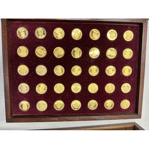 353 - Our Royal Sovereigns-Collection of 70 Gold on Sterling Silver Medals to mark the 1200th Anniversary ... 