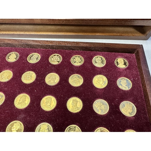 353 - Our Royal Sovereigns-Collection of 70 Gold on Sterling Silver Medals to mark the 1200th Anniversary ... 