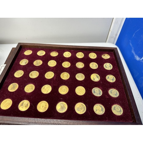 353 - Our Royal Sovereigns-Collection of 70 Gold on Sterling Silver Medals to mark the 1200th Anniversary ... 