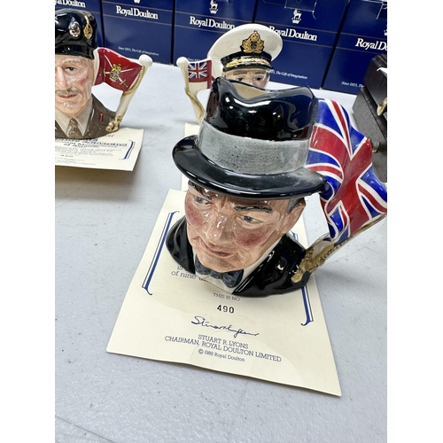 354 - Royal Doulton:The Heroic Leaders-Ltd Edition Set of 3 Character Jugs consisting of: Winston Churchil... 