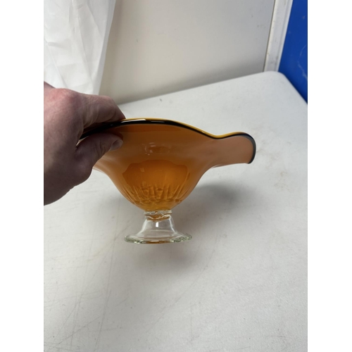 43 - Vintage Orange Footed Bowl