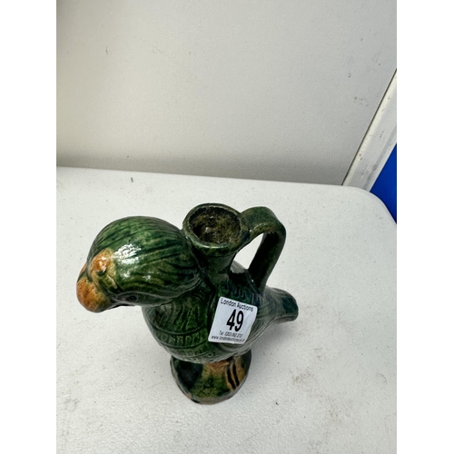 49 - Vintage Chinese Parrot Candle Holder